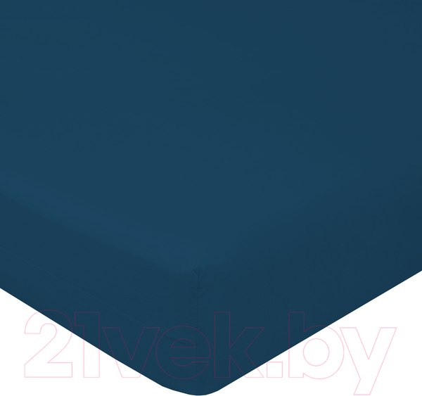 Изображение товара Простыня Luxsonia Поплин на резинке 200x200 / Мр0040-20 (индиго)