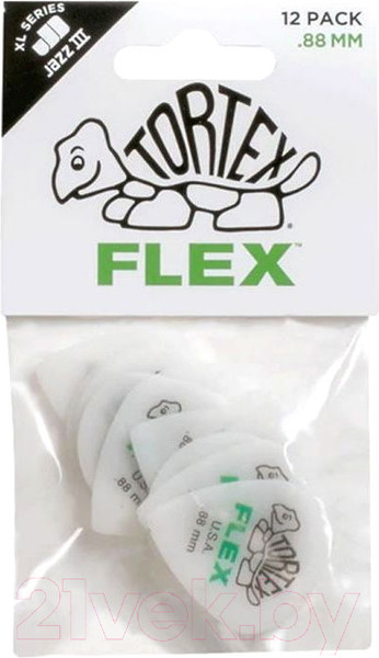 Изображение товара Набор медиаторов Dunlop Manufacturing 466P.88 Tortex Flex Jazz III XL