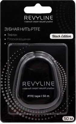 Изображение товара Зубная нить Revyline PTFE Black Edition мятная вощеная 5519 (50м)
