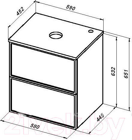 Изображение товара Тумба под умывальник Aquanet Арт 60 / 313264 (маренго)