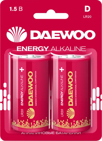 Изображение товара Комплект батареек Daewoo D LR20EA-2B 5030022 (2шт)