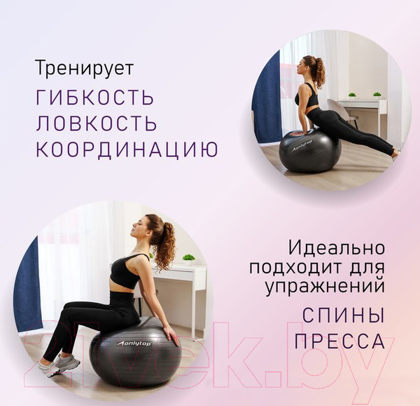 Изображение товара Фитбол гладкий Onlytop 3544006 (черный)