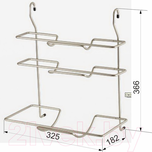 Изображение товара Держатель полотенец на рейлинг AKS CWJ115 (хром)