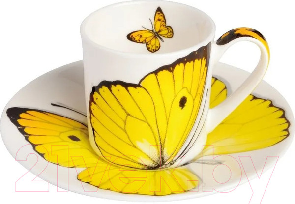 Изображение товара Чашка с блюдцем Taitu Freedom Butterfly 1-891-A (желтый)