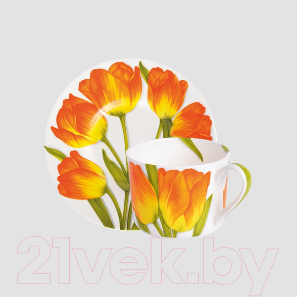Изображение товара Чашка с блюдцем Taitu Freedom Flower 1-82-D (оранжевый)