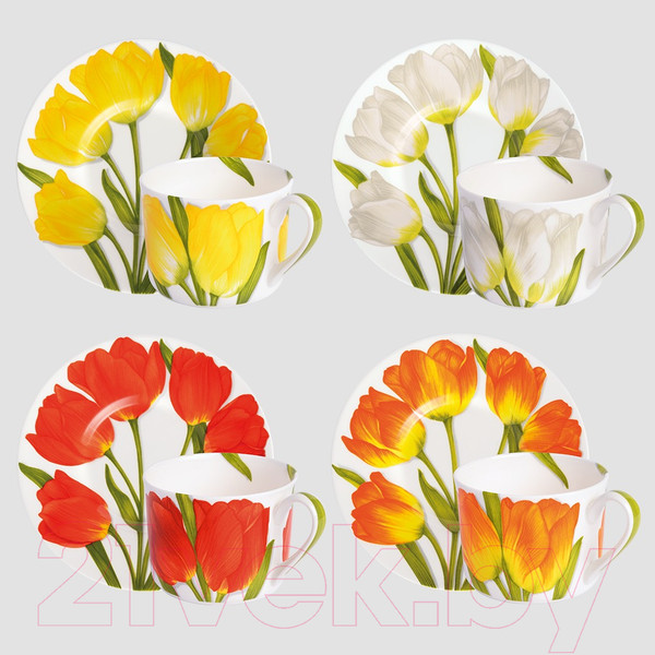 Изображение товара Чашка с блюдцем Taitu Freedom Flower 1-82-B (белый)