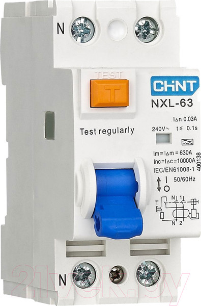 Изображение товара Устройство защитного отключения Chint 1п+N 16А 30мА NXL-63 (R) / 280715