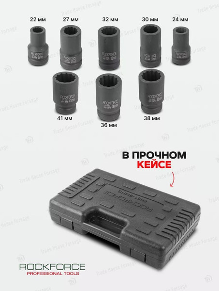 Изображение товара Набор головок слесарных RockForce RF-8081-9MPB (55006)