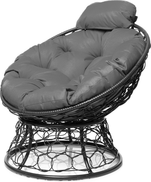 Изображение товара Кресло садовое M-Group Папасан мини / 12070309 (серый ротанг/серая подушка)