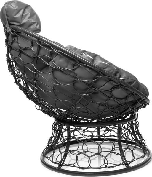 Изображение товара Кресло садовое M-Group Папасан мини / 12070309 (серый ротанг/серая подушка)