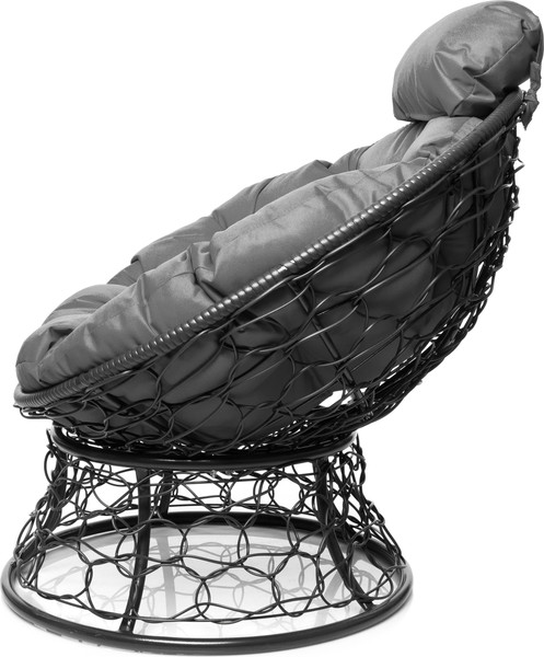 Изображение товара Кресло садовое M-Group Папасан мини / 12070309 (серый ротанг/серая подушка)