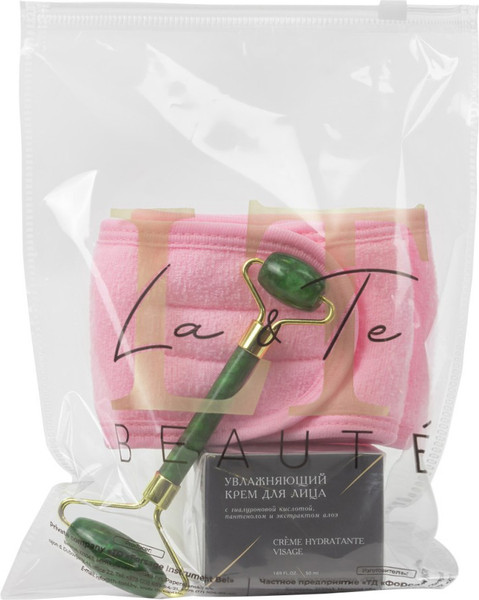 Изображение товара Подарочный набор La and Te beaute Крем для лица+Массажный ролик+Повязка на липучке LT-33