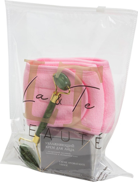Изображение товара Подарочный набор La and Te beaute Крем для лица+Массажный ролик+Повязка на липучке LT-33