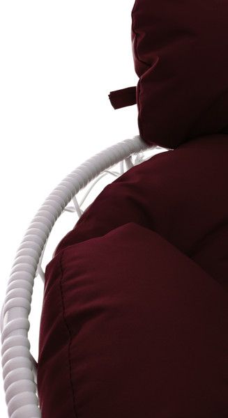 Изображение товара Кресло садовое M-Group Папасан пружинка мини / 12090102 (белый ротанг/бордовая подушка)