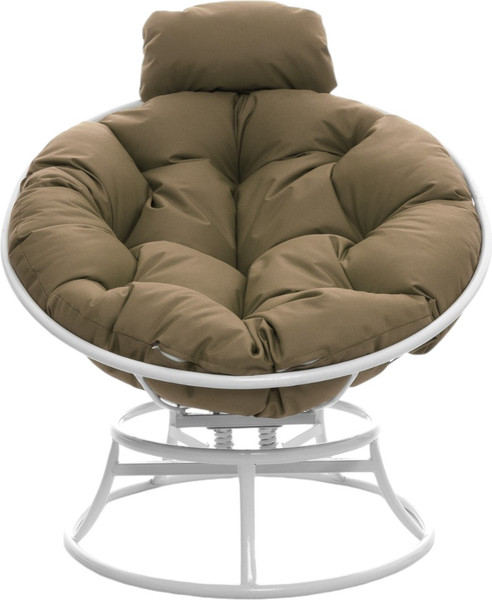 Изображение товара Кресло садовое M-Group Папасан пружинка мини / 12080101 (белый/бежевая подушка)