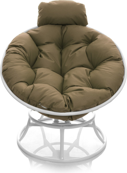 Изображение товара Кресло садовое M-Group Папасан пружинка мини / 12080101 (белый/бежевая подушка)