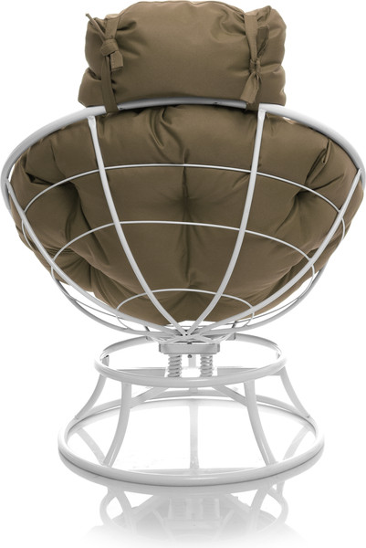 Изображение товара Кресло садовое M-Group Папасан пружинка мини / 12080101 (белый/бежевая подушка)
