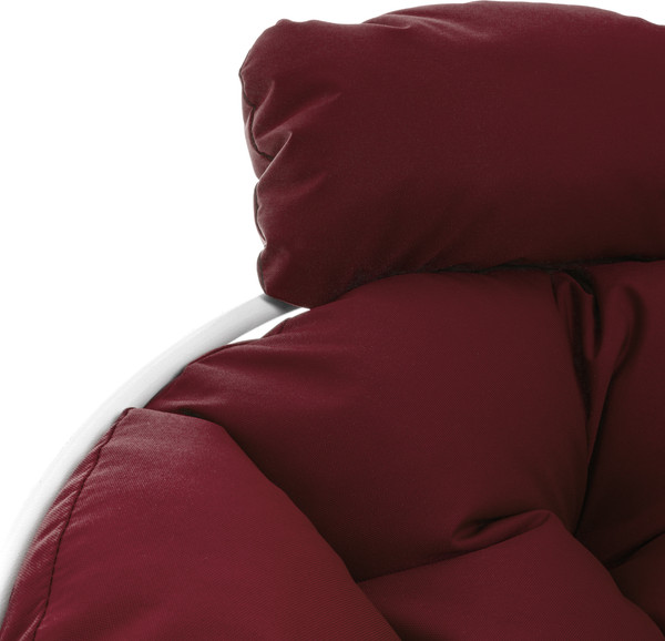 Изображение товара Кресло садовое M-Group Папасан пружинка мини / 12080102 (белый/бордовая подушка)