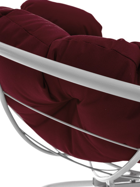 Изображение товара Кресло садовое M-Group Папасан пружинка мини / 12080102 (белый/бордовая подушка)