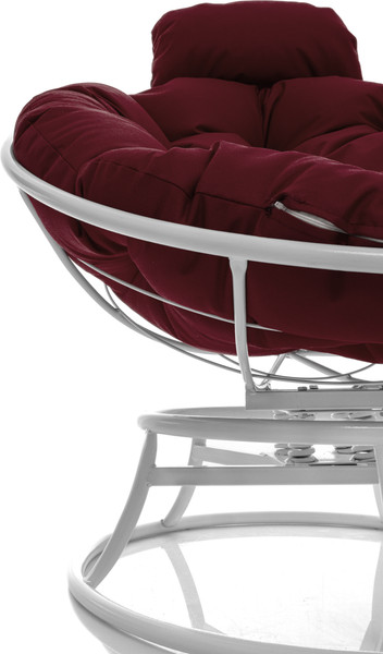 Изображение товара Кресло садовое M-Group Папасан пружинка мини / 12080102 (белый/бордовая подушка)