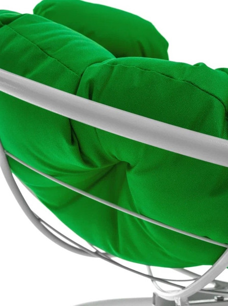 Изображение товара Кресло садовое M-Group Папасан пружинка мини / 12080104 (белый/зеленая подушка)