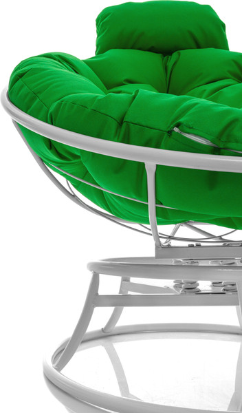 Изображение товара Кресло садовое M-Group Папасан пружинка мини / 12080104 (белый/зеленая подушка)