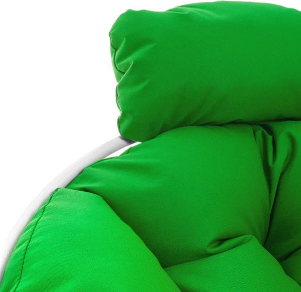 Изображение товара Кресло садовое M-Group Папасан пружинка мини / 12080104 (белый/зеленая подушка)