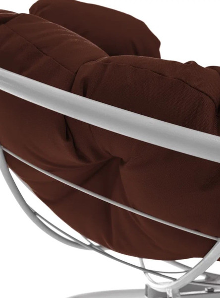 Изображение товара Кресло садовое M-Group Папасан пружинка мини / 12080105 (белый/коричневая подушка)