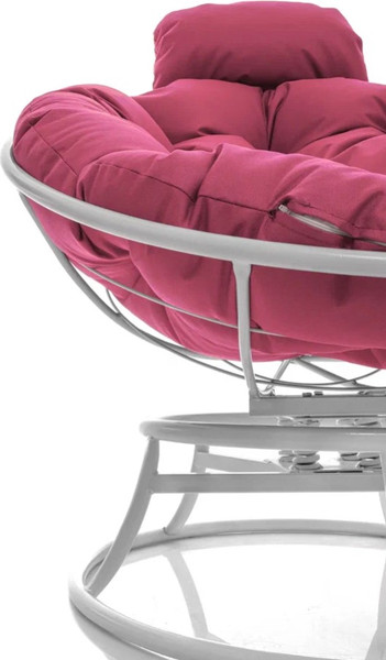 Изображение товара Кресло садовое M-Group Папасан пружинка мини / 12080108 (белый/розовая подушка)
