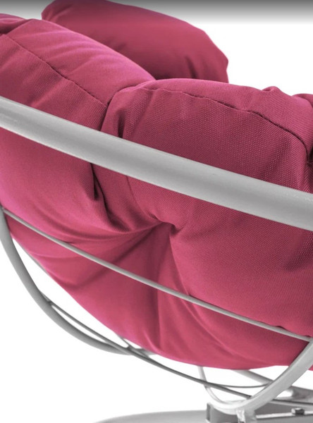Изображение товара Кресло садовое M-Group Папасан пружинка мини / 12080108 (белый/розовая подушка)