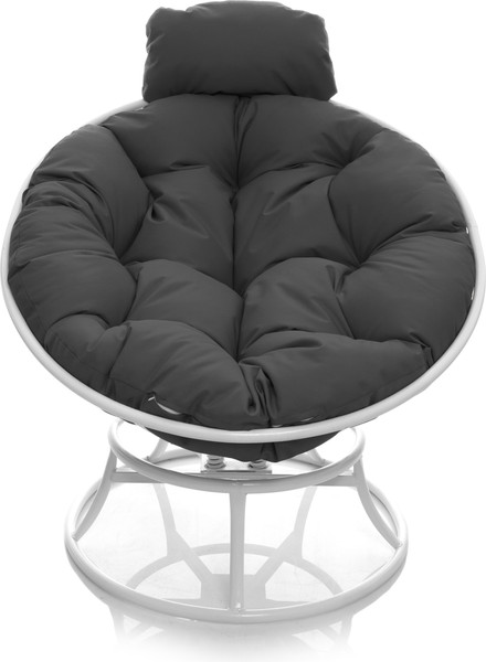 Изображение товара Кресло садовое M-Group Папасан пружинка мини / 12080109 (белый/серая подушка)