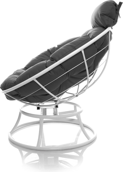 Изображение товара Кресло садовое M-Group Папасан пружинка мини / 12080109 (белый/серая подушка)