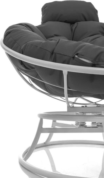 Изображение товара Кресло садовое M-Group Папасан пружинка мини / 12080109 (белый/серая подушка)