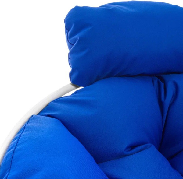 Изображение товара Кресло садовое M-Group Папасан пружинка мини / 12080110 (белый/синяя подушка)