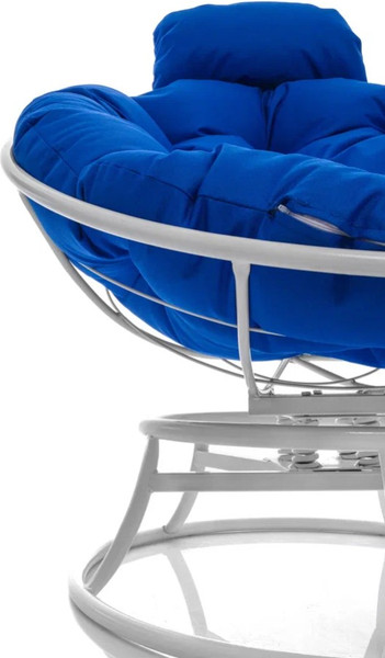 Изображение товара Кресло садовое M-Group Папасан пружинка мини / 12080110 (белый/синяя подушка)