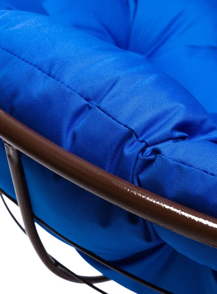 Изображение товара Кресло садовое M-Group Папасан пружинка мини / 12080210 (коричневый/синяя подушка)