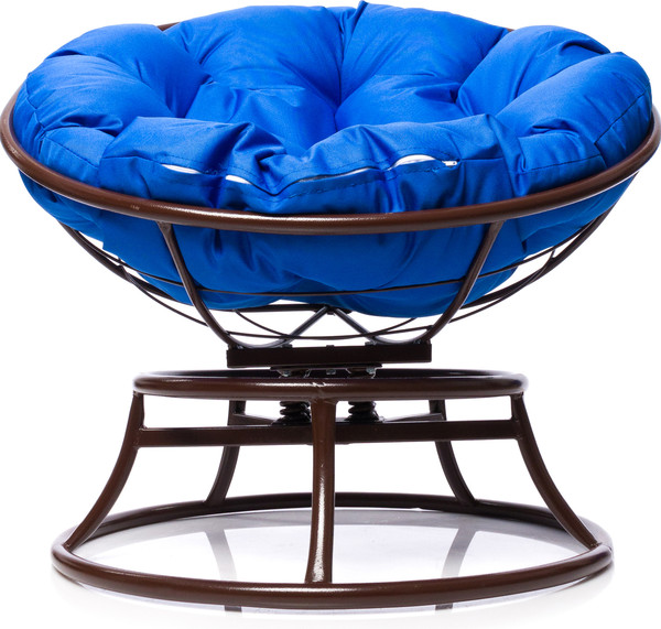 Изображение товара Кресло садовое M-Group Папасан пружинка мини / 12080210 (коричневый/синяя подушка)