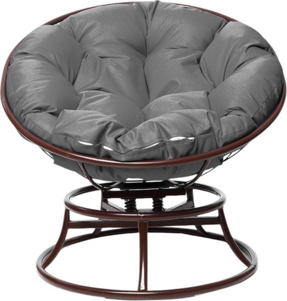 Изображение товара Кресло садовое M-Group Папасан пружинка мини / 12080209 (коричневый/серая подушка)