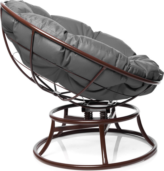 Изображение товара Кресло садовое M-Group Папасан пружинка мини / 12080209 (коричневый/серая подушка)