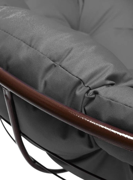 Изображение товара Кресло садовое M-Group Папасан пружинка мини / 12080209 (коричневый/серая подушка)