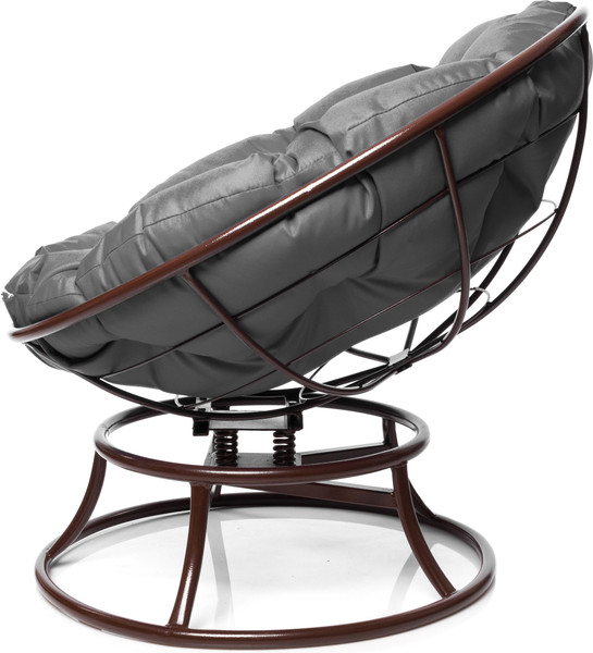 Изображение товара Кресло садовое M-Group Папасан пружинка мини / 12080209 (коричневый/серая подушка)