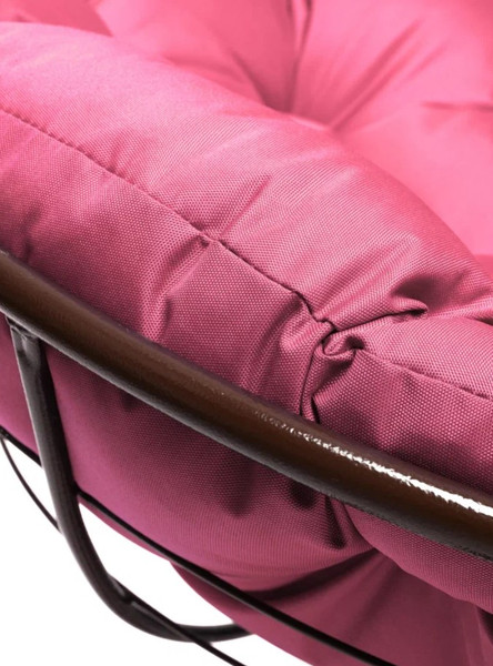 Изображение товара Кресло садовое M-Group Папасан пружинка мини / 12080208 (коричневый/розовая подушка)