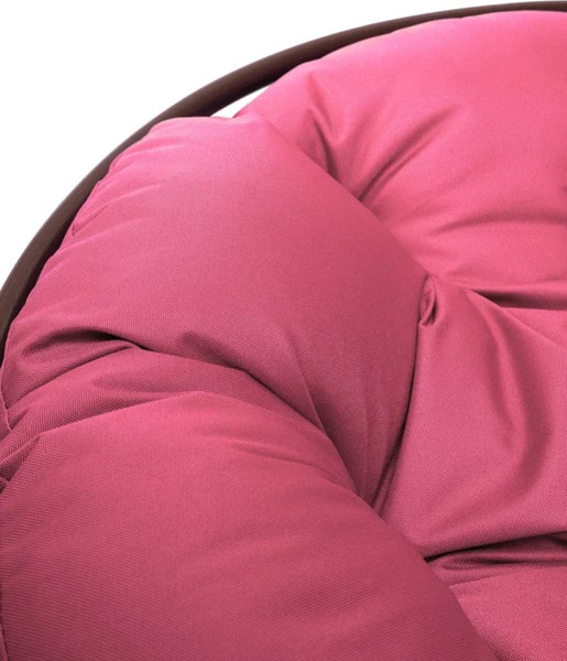 Изображение товара Кресло садовое M-Group Папасан пружинка мини / 12080208 (коричневый/розовая подушка)