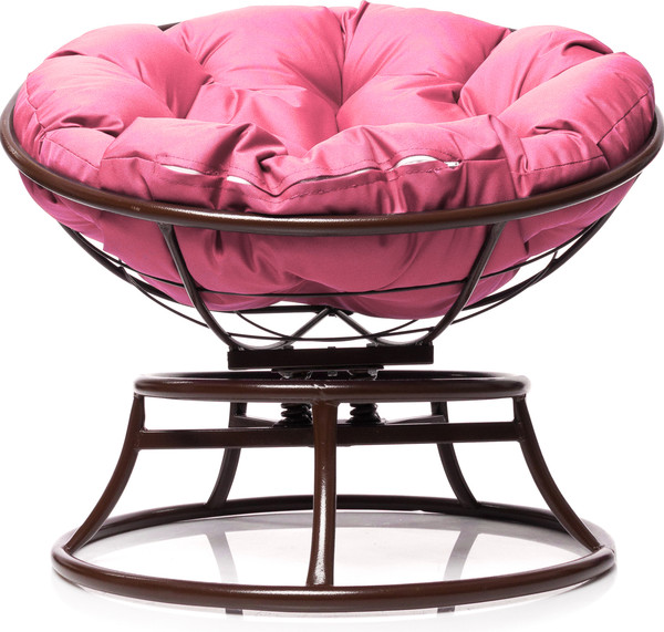 Изображение товара Кресло садовое M-Group Папасан пружинка мини / 12080208 (коричневый/розовая подушка)