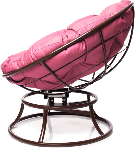 Изображение товара Кресло садовое M-Group Папасан пружинка мини / 12080208 (коричневый/розовая подушка)