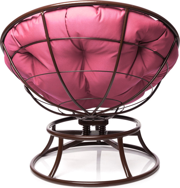 Изображение товара Кресло садовое M-Group Папасан пружинка мини / 12080208 (коричневый/розовая подушка)