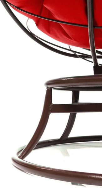 Изображение товара Кресло садовое M-Group Папасан пружинка мини / 12080206 (коричневый/красная подушка)