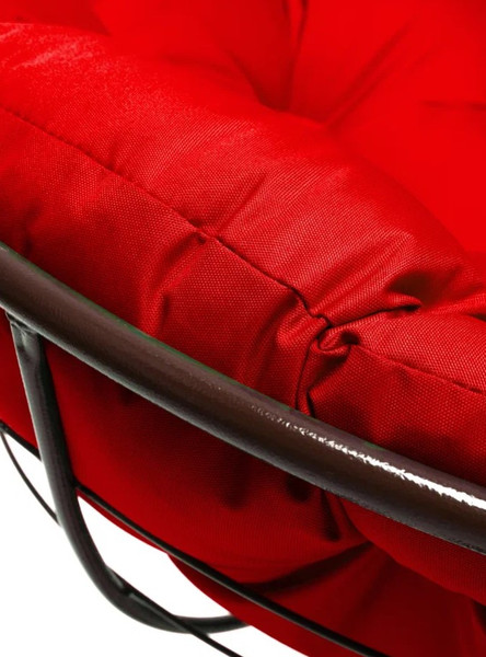 Изображение товара Кресло садовое M-Group Папасан пружинка мини / 12080206 (коричневый/красная подушка)