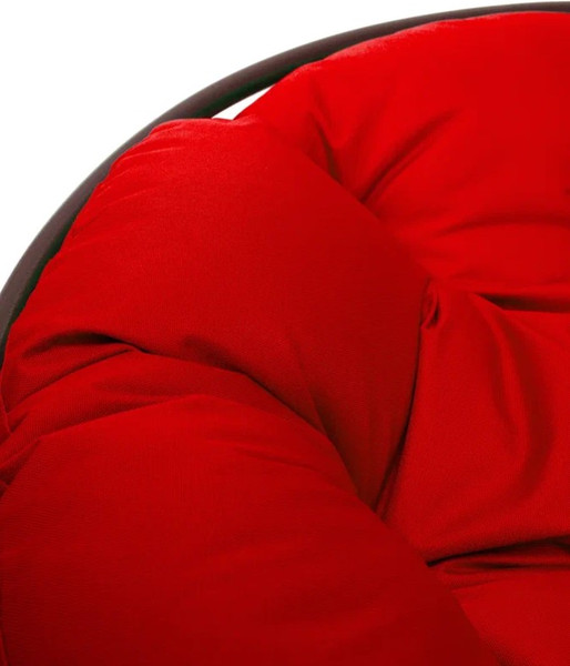 Изображение товара Кресло садовое M-Group Папасан пружинка мини / 12080206 (коричневый/красная подушка)