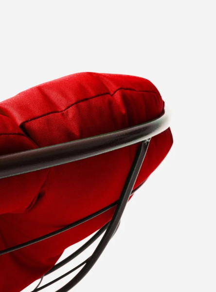 Изображение товара Кресло садовое M-Group Папасан пружинка мини / 12080206 (коричневый/красная подушка)